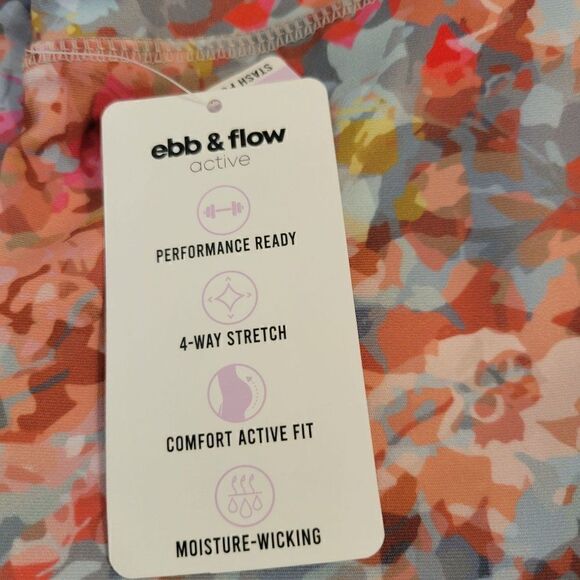 Ebb & Flow Active Ruffle Waist Bike Shorts Floral (Size M) - Picture 5 of 6